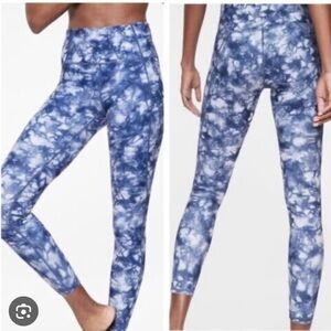 Athleta Blue Tie Dye Leggings